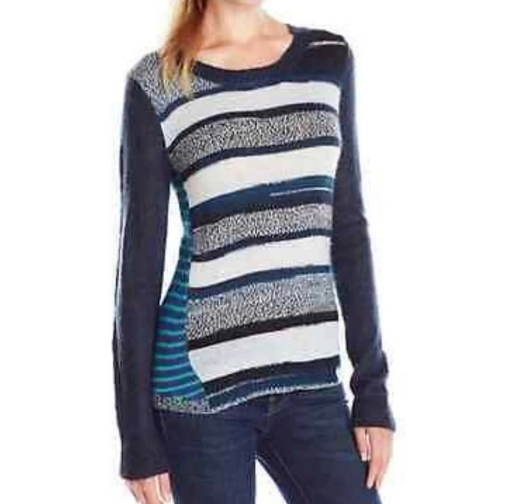 NWT Prana Blue Striped Wool Blend Seffi Sweater